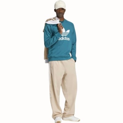 Adidas Adibreak Wonder White Pants Medium Snap Buttons Elastic Waist Stripes NEW