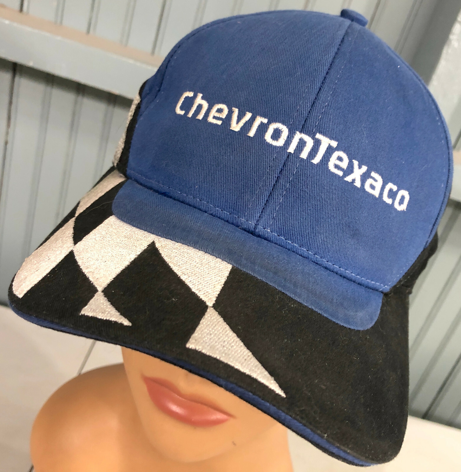 Chevron Texaco Checkered Adjustable Baseball Cap … - image 1