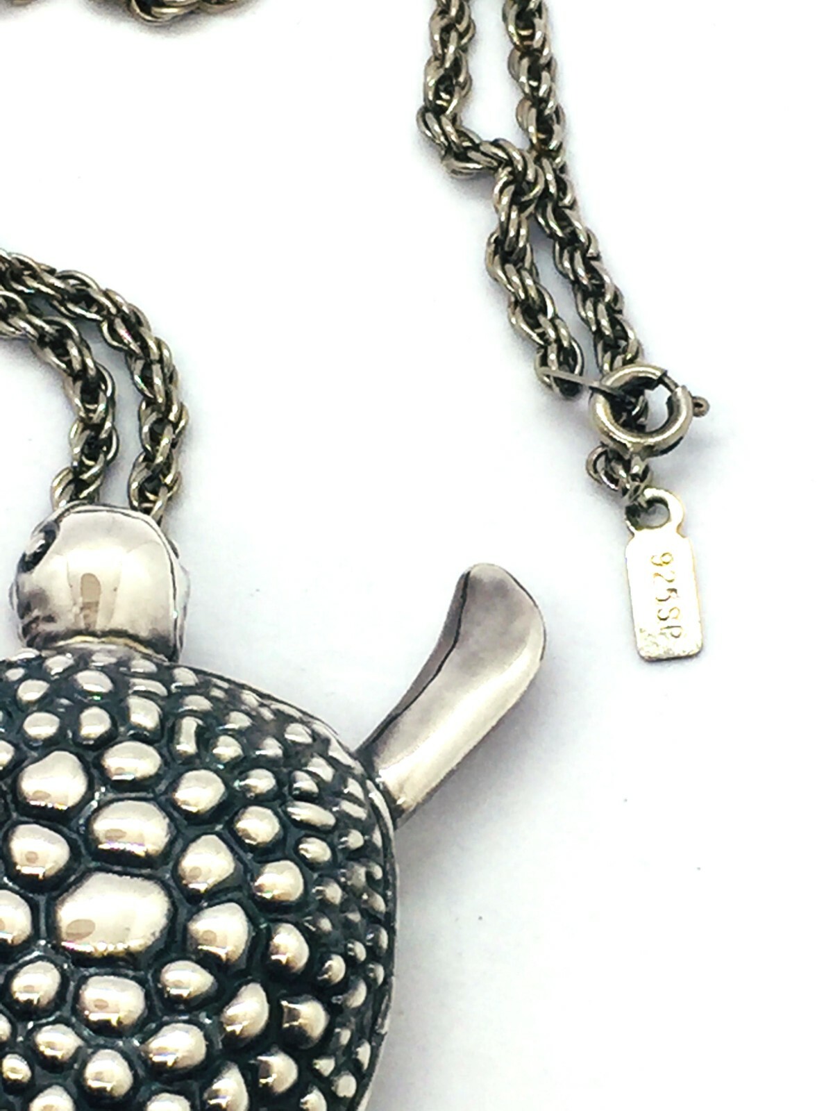 Solid 925 Sterling Silver Electroformed Turtle Pe… - image 3
