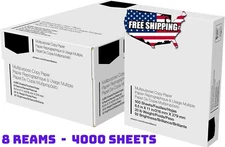 Multipurpose Copy Printer Paper, 8.5" x 11", 8 Reams, 4000 Sheets, 92 Bright