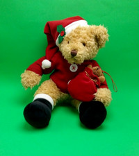 VTG Russ Berrie Sammy Santa Teddy Bear w/Baby Christmas Plush 12"