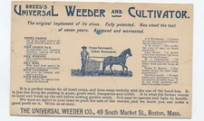 1894 boston MA postal card ad universal weeder co [h.6304]