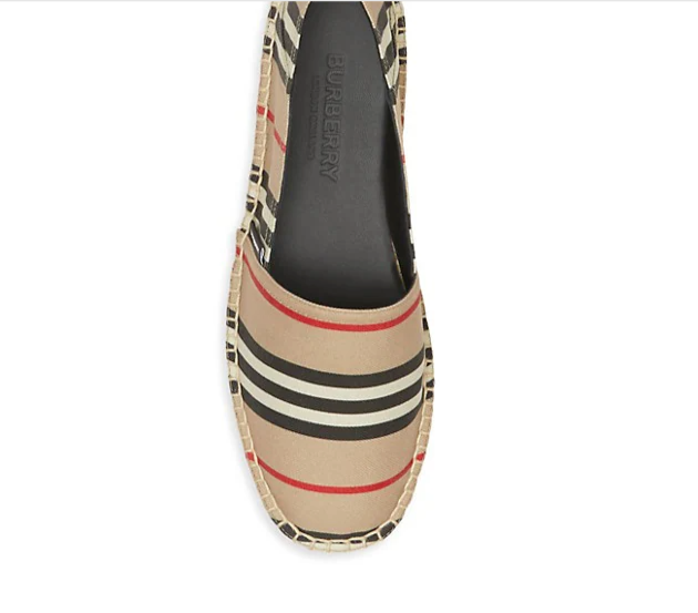 BurberryバーバリーAlport Icon Espadrillesエスパドリーユ Burberry Alport Icon Striped Espadrille Flat Archive Beige
