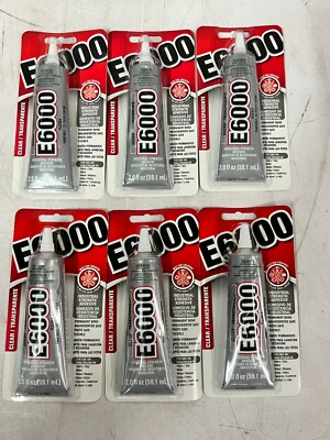 CASE OF 6 TUBES E6000 Multi-Purpose, Industrial Strength Glue Gel, Clear 2 Oz ea