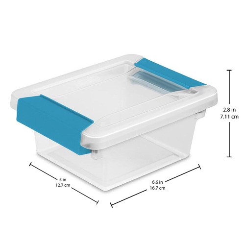 Sterilite Clip Box, Stackable Small Storage Bin with Latching Lid - Picture 5 of 48