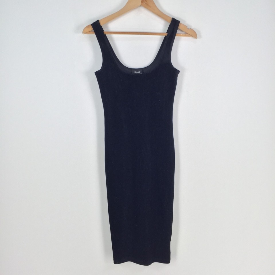 Bardot womens dress size 6 bodycon black sleeveless round neck stretch 068011