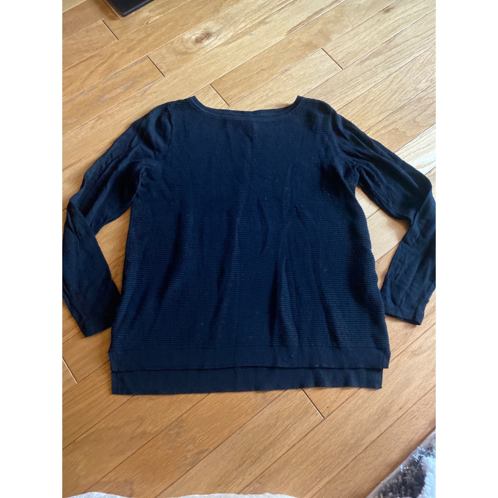 Talbots, women's black ribbed, basic long sleeve … - image 1