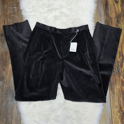 Pantaloni Vintage Zanella Velluto Nuovi con Etichette Made in Italy Taglia 34 Pieghe Grigi Anteriore - Foto 4 di 15