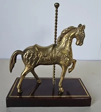 Brass Home Office Decor Carousel Horse Desk Base 6.25 x 2.5