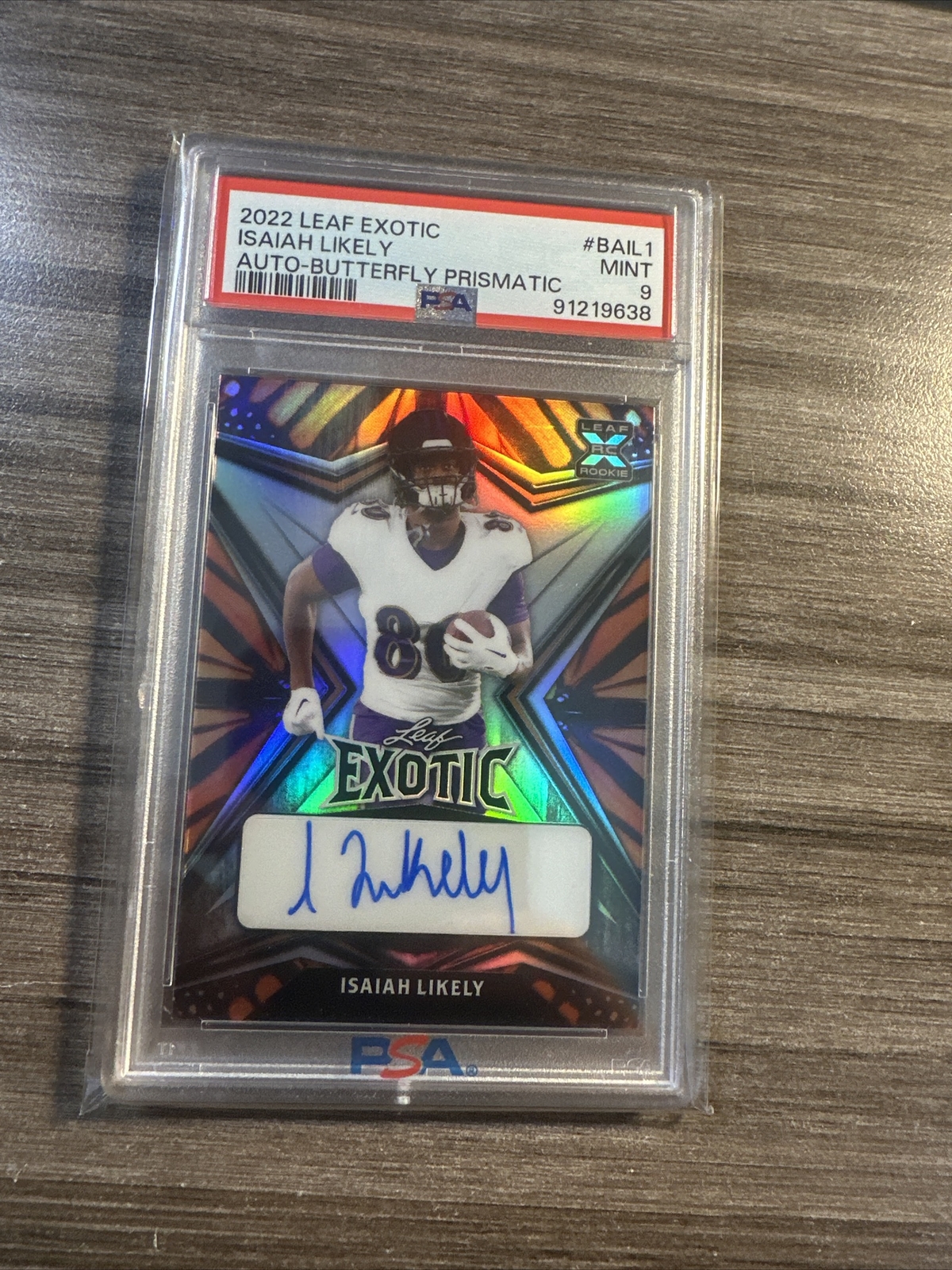 Isaiah Likely Leaf Exotic Autographs #BAIL1 Butterfly Prismatic