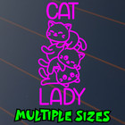 Cat Lady Sticker Car Decal Window Kitten Animal Lover Pet Paw Pink Whiskers Cats