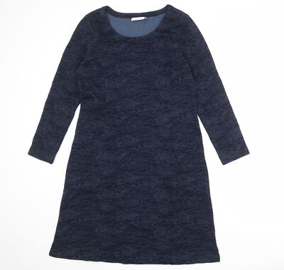 Adini Damen A-Linie blau Baumwollmischung Größe S