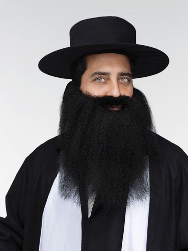 Nero Legato Uomo Adulto Amish Rabi Costume Halloween Barba | eBay