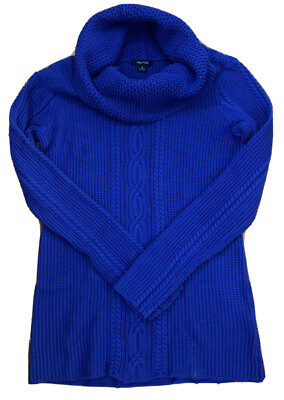 Nautica Womens Cowlneck Sweater Tunic Cotton Blue size Small NEW