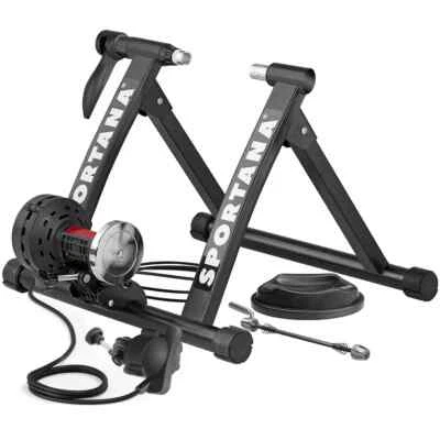 SPORTANA Rollentrainer Fahrradtrainer Heimtrainer 6 Gänge klappbar 150kg Indoor Fahrrad