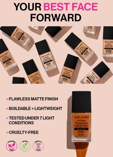 Wet N Wild Photo Focus Foundation Matte Buff Bisque 366C 1 Fl Oz - Picture 2 of 9