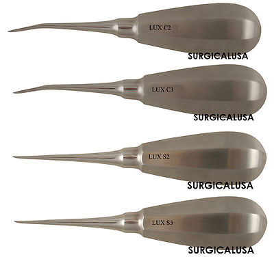 Luxating Elevator Starter Kit of 2, 3mm Straight & Curved Tip Dental Instruments