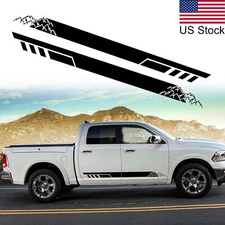 2Pcs 68'' Car Truck Mountains Stripe Graphic Side Skirt Body Door Decal Stickers