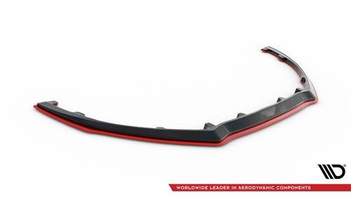 Labio de alerón Cup enfoque frontal V.3 para Renault Megane RS Mk4 negro + rojo alto brillo - Imagen 5 de 7