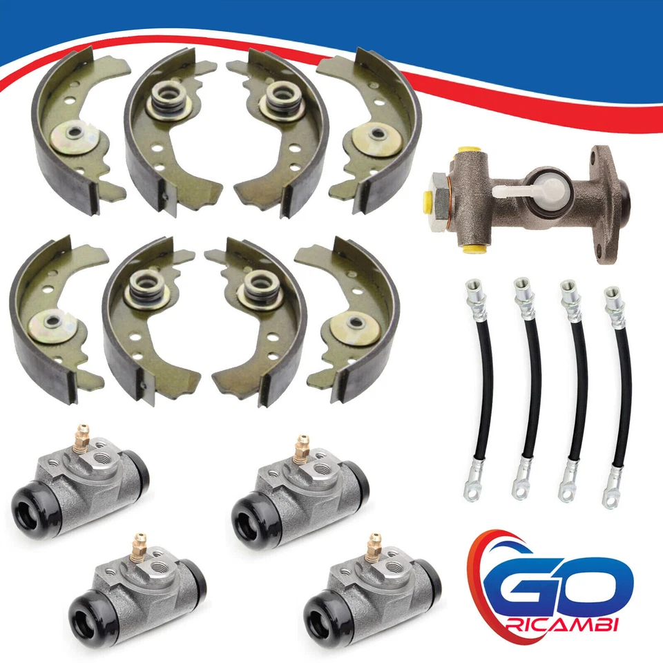 Kit Freni Anteriori Posteriori Tubi Pompa Ganasce Cilindretti Fiat 126 500 Epoca - Immagine 2 di 4