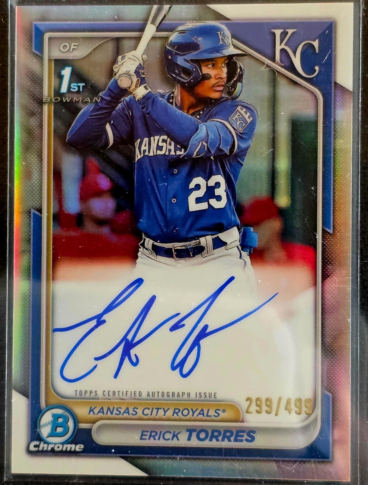 2024 Bowman Chrome 1st Bowman Refractor Erick Torres Auto /499 Kansas City