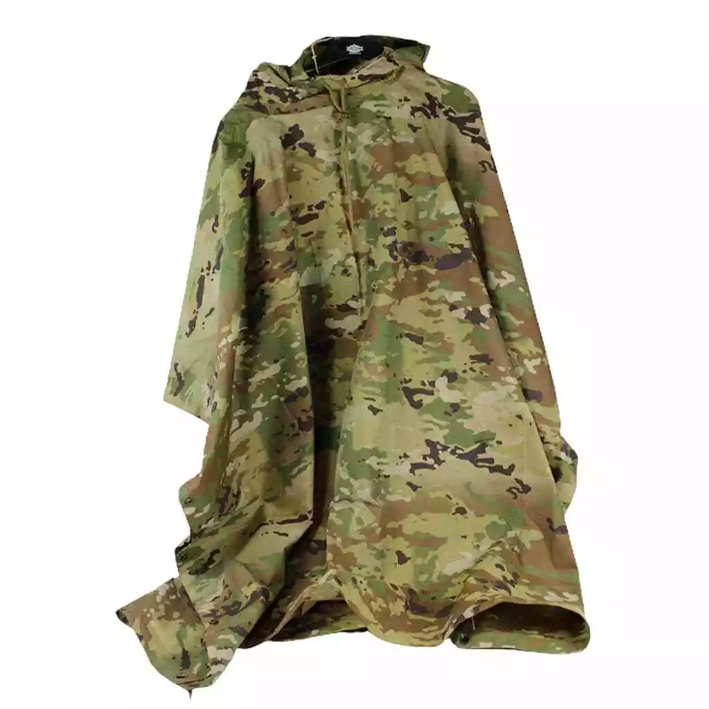 New Multicam OCP Ripstop Nylon Hooded Waterproof Military Army Poncho Commercial