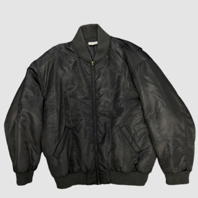 $2650 Fear of God Men's Black Eternal Nylon Oversize Bomber $2650 Fear of God Men's Black Eternal Nylon Oversize Bomber