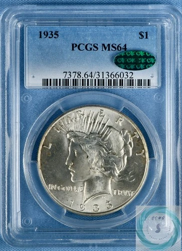 1935 Peace Dollar PCGS MS64 w/CAC - Attractive Champagne and Honey