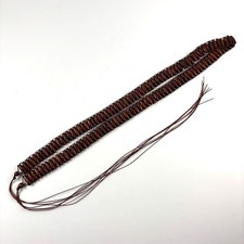 Wood Bead Belt Womens OS Brown Tie Closure Boho Tassel 42 Inch Natural Hippie