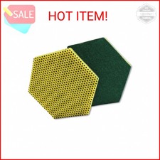Scotch-Brite 96HEX Dual Purpose Scour Pad 5" x 5", Gray/Yellow, 15-Pack, Heavy
