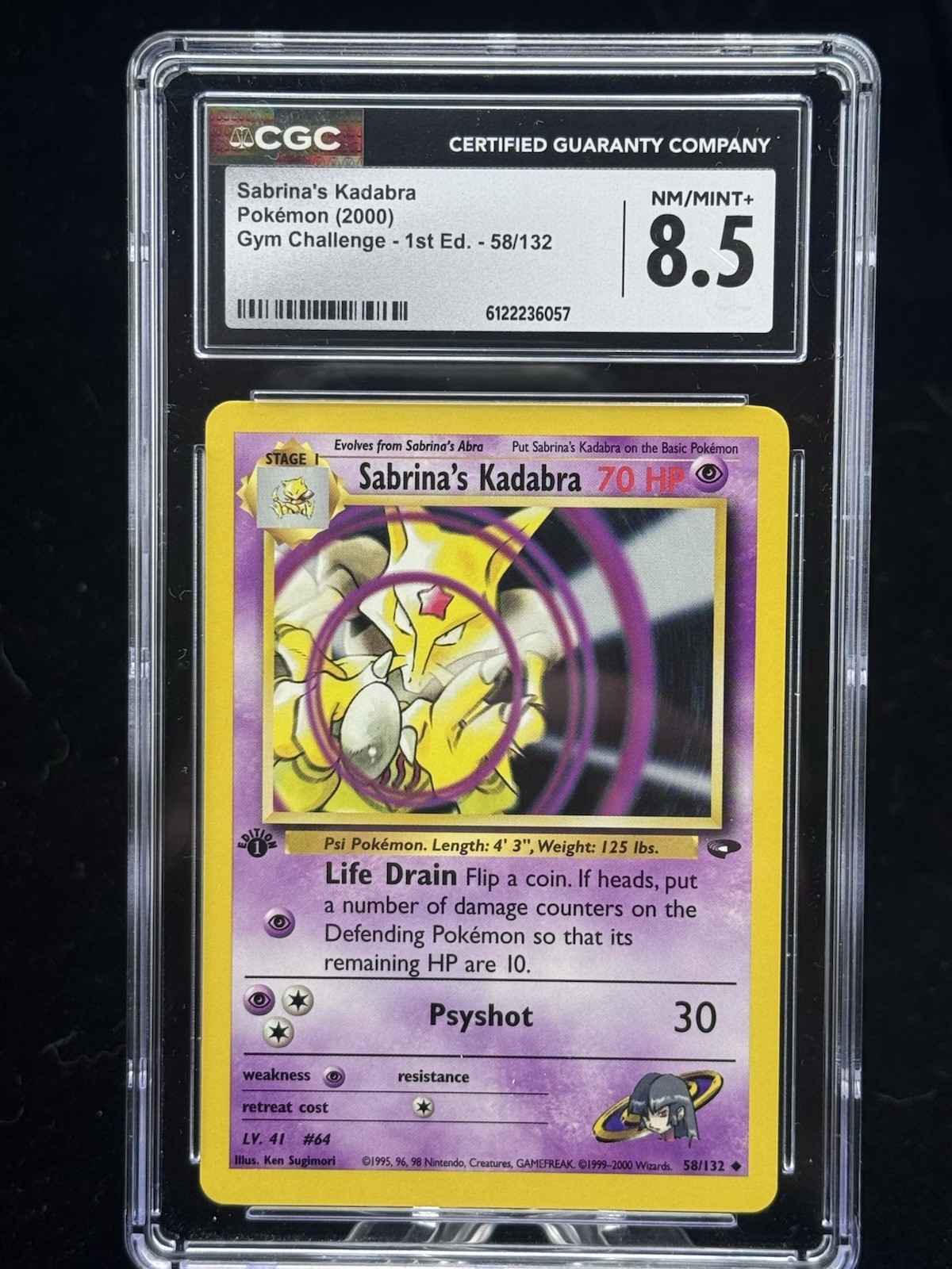 Sabrina’s Kadabra #58 1st Edition Gym Challenge 2000 Pokemon CGC 8.5 🥄