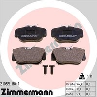 Vorderachse Zimmermann 21055.180.1 Bremsbelagsatz, Scheibenbremse FüR MERCEDES-B