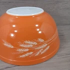 Vintage Pyrex 403 Autumn Harvest Wheat Pattern Mixing Bowl 2.5 Qt. USA