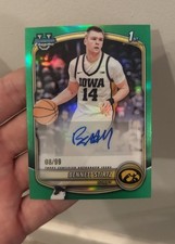 2025-26 Bowman Basketball Bennett Stirtz TRUE GREEN REFRACTOR AUTO 08/99 Iowa
