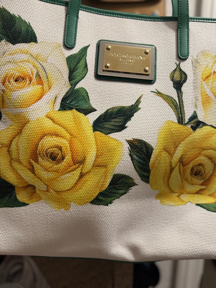 Auténtico bolso de mano Dolce & Gabbana estampado floral multicolor cuero lona para mujer Foto 4 de 4