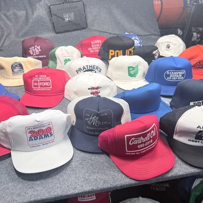 Vintage Trucker Hat Lot 24pc Pennzoil Ford IGA New Holland Mesh Snapback Caps - Image 1 of 4