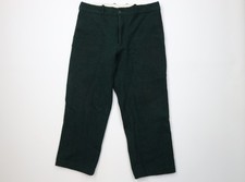 Vintage 70s Streetwear Mens 34x27 Heavy Mackinaw Wool Wide Leg Pants Green USA