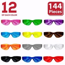Hyline Full Color Variety Safety Glasses, Anti fog  Anti scratch Pack of 144 