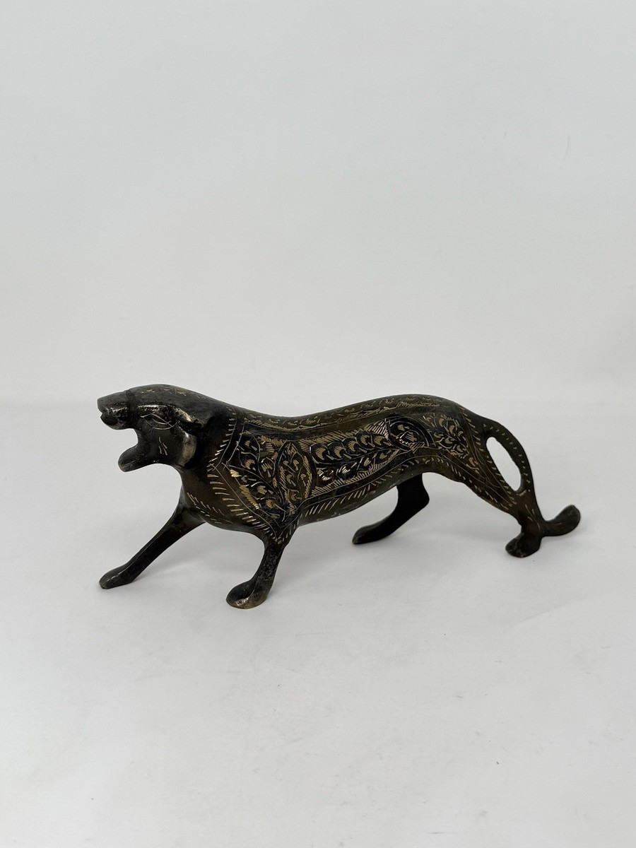 Vintage Engraved Brass Roaring Jaguar Figurine (B-819) | eBay