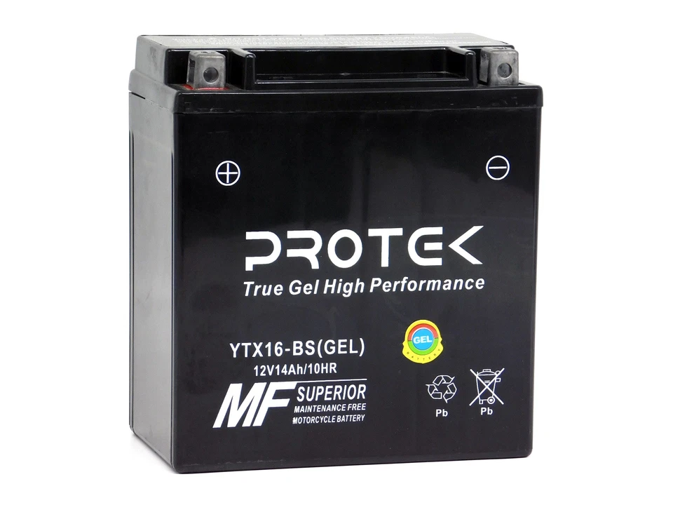 Batería de GEL sin mantenimiento YTX16-BS YTX20CH-BS CTX16-BS para motocicleta 12V 14Ah Foto 2 de 4