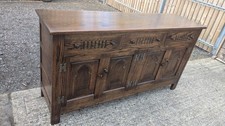 Webber Furniture long narrow vintage  Oak sideboard With Cupboards And Drawers