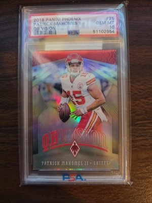 2018 PANINI PHOENIX QB VISION # 25 Patrick Mahomes II PSA 10 # 51102954 CHIEFS !