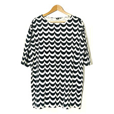 New! UNIQLO Marimekko women's long tunic top - XS - t-shirt dress black white