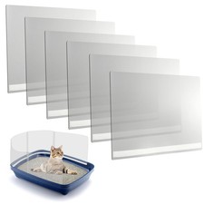 6 Pcs Cat Litter Box Pee Shields, Easy Clean Small 6pcs , Frosted