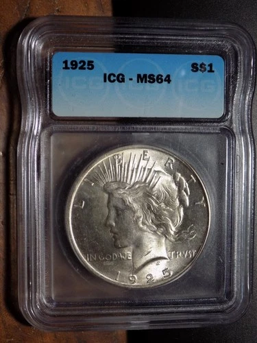 1925-P Peace Silver Dollar - ICG MS64 - Super Flashy Choice BU!