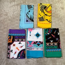 VTG Hav-a-Hank Bandana Lot 5 Multicolored USA Made Kokopelli Geometric Aztec