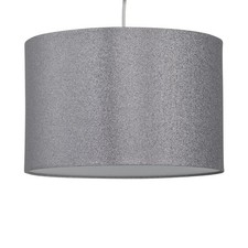 Grey Cotton Velvet Glitter 25cm Easy Fit Ceiling Light Shade Pendant Lightshade