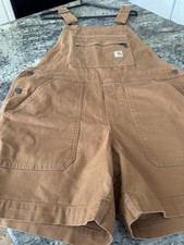 Carhartt Women  s M Relaxed Fit Duck Canvas Overalls Brown 98 Cotton EUC