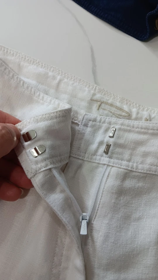 Шорты женские размер 8 TOMMY BAHAMA RELAX льняные кремовые на шнурке карманы карго МИЛЫЕ - Изображение 4 из 4