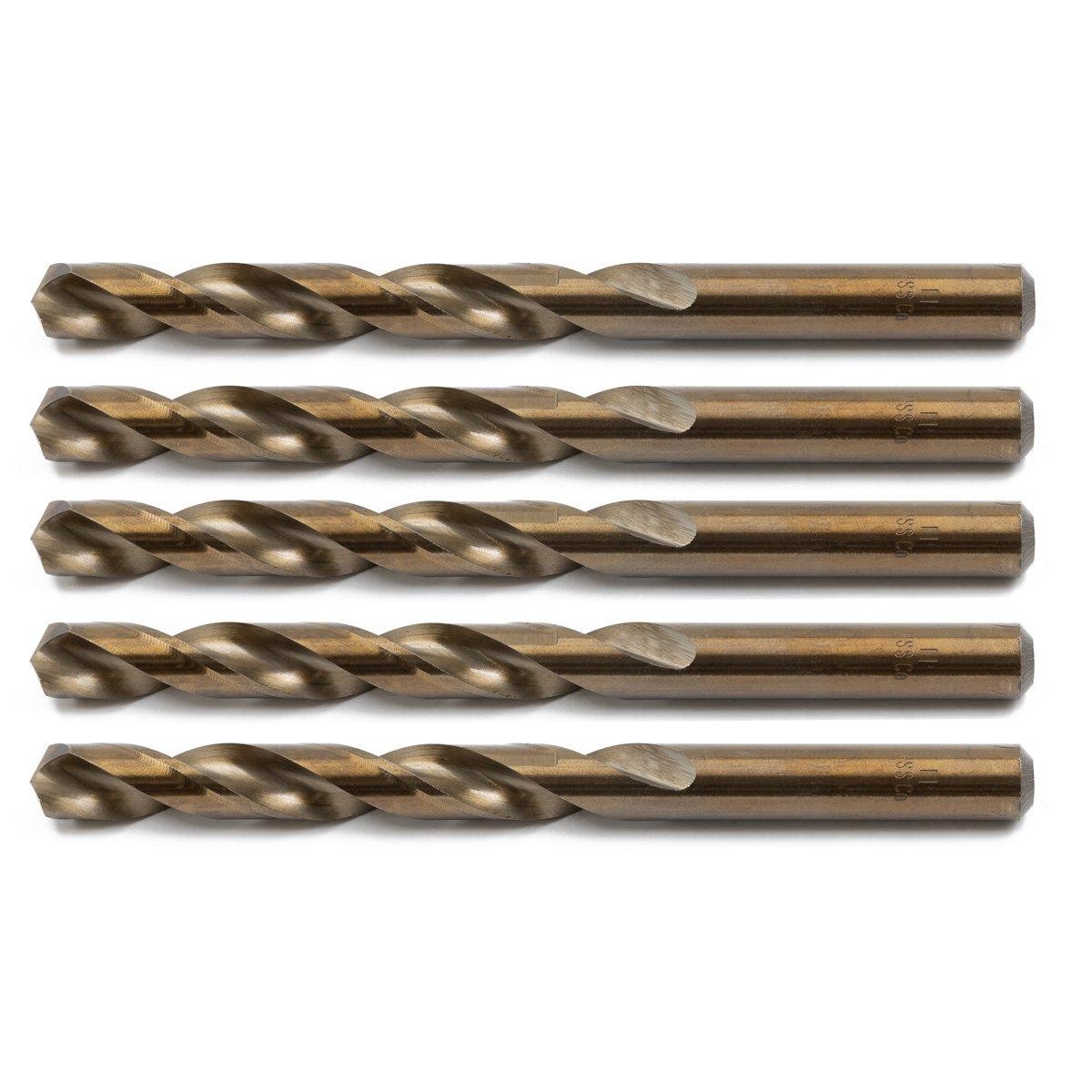 RIKA HSS Cobalt Drill Bit 11.0 x 142mm 5pk Hi Performance Hard Steel Drilling